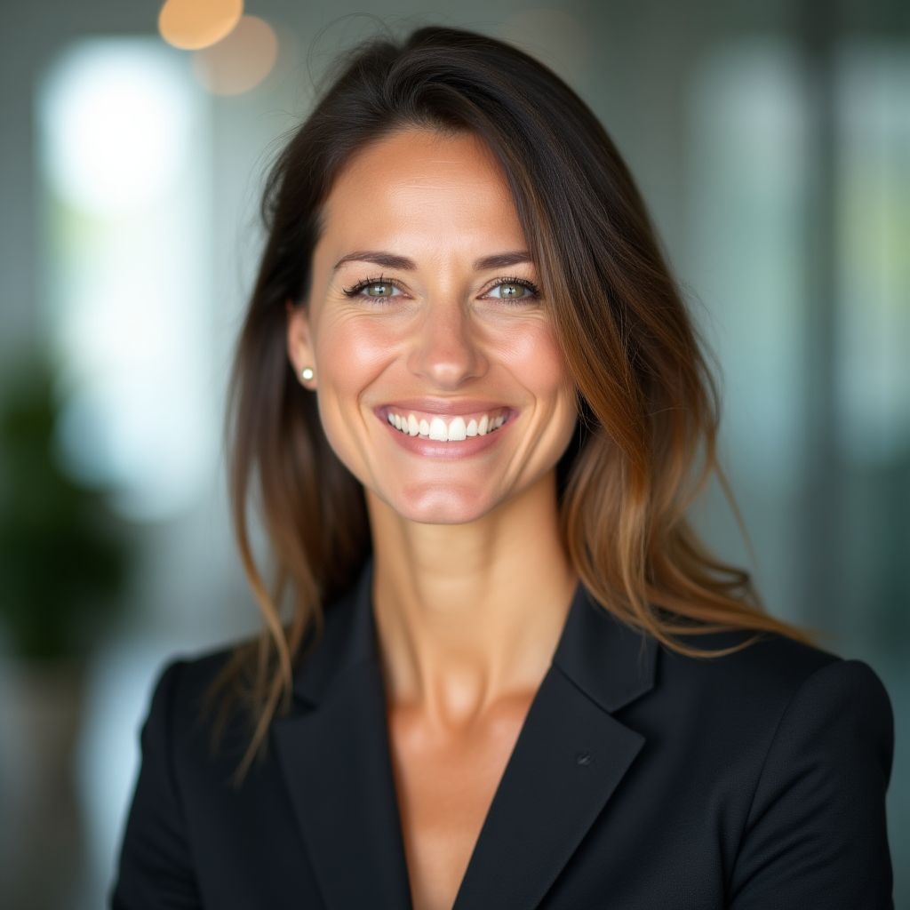 Retrato de Elena Ríos, Analista Financiera Principal.
